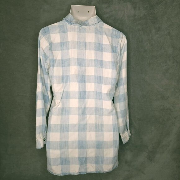 Soft Surroundings Womens Button Up Shirt Medium Plaid Long Sleeve Top Tunic - Picture 4 of 6